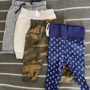 Lot of 4 0-3 month baby pants